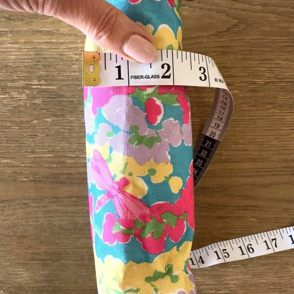 NEW Lilly Pulitzer for Estée Lauder Cosmetic Make-up Bag-Floral-Gold Trim-Sz Sml